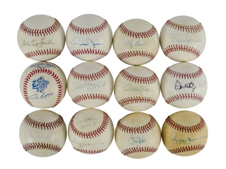 New York Yankees Lot of (12) Signed Baseballs Including Phil Rizzuto, Bobby Murcer, Yogi Berra, & Mariano Rivera